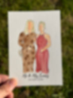 Watercolour illustration of two women