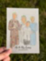 Watercolour illustration of a family