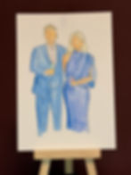 Watercolour illustration of a man and woman