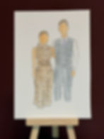 Watercolour illustration of a man and woman