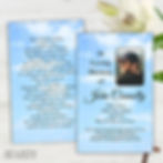 Memorial Cards for Loved ones in a Blue Cloud Design Ireland