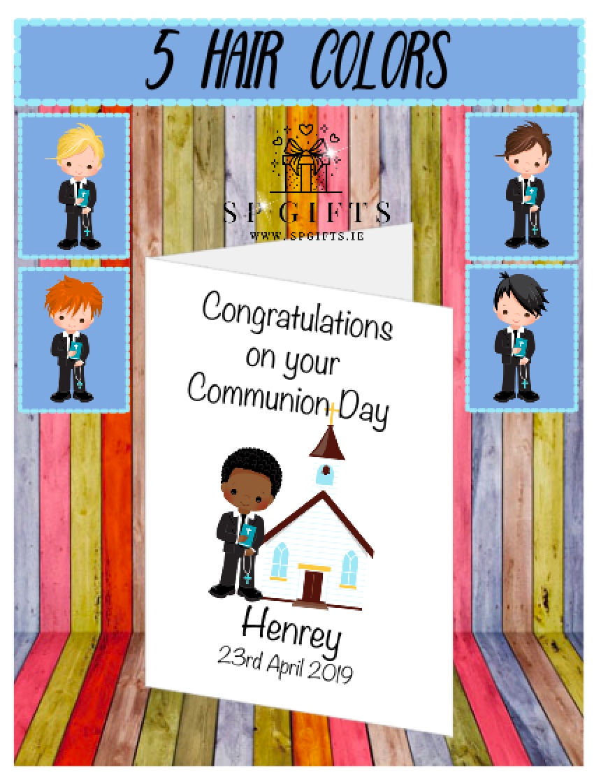 Personalised Communion Boys Card Ireland