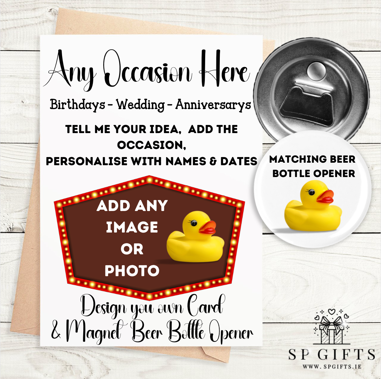 Magnetic Custom Bottle Opener & Greetings Card