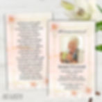 Personalised memorial wallet card with photo, floral background, and tribute text — Peaceful Petals Design SP Gifts Ireland