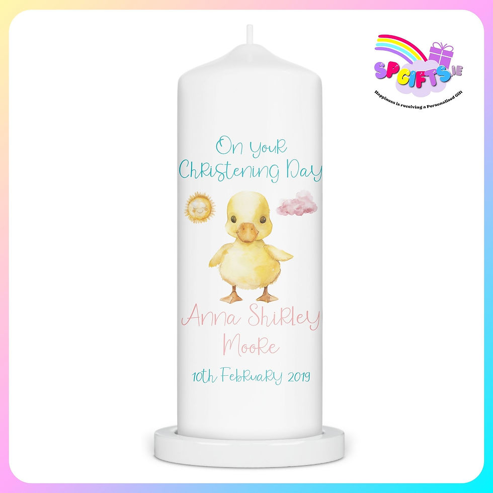 Duck Design Christening Candle