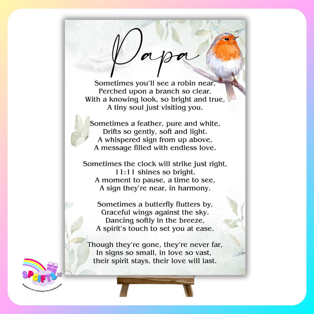 Personalised Memorial Poem Print – Signs from Heaven