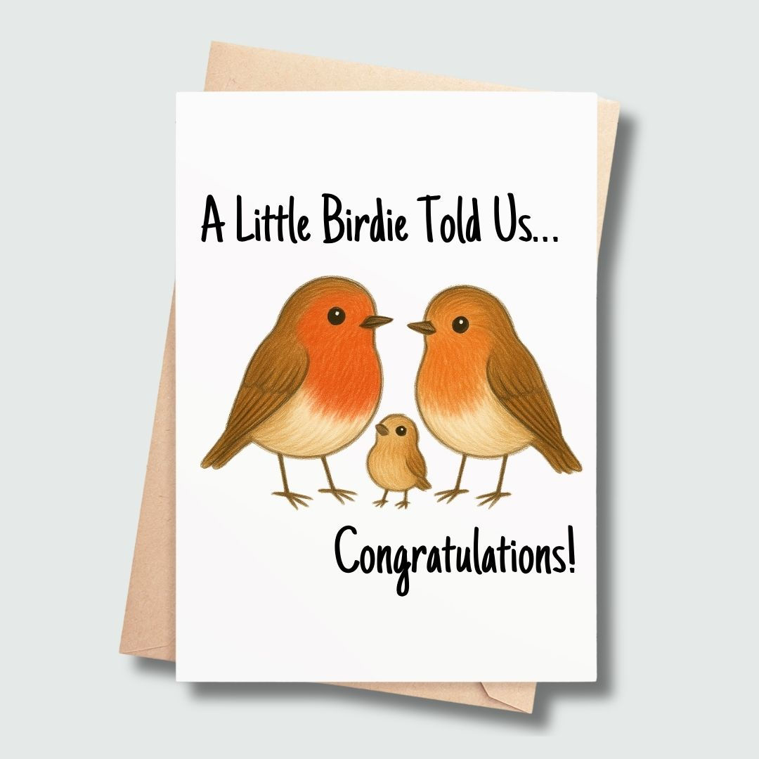 A Little Birdie Told Us... Congratulations Robin Card | Pack of 6