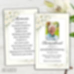 Cream floral personalised memorial wallet card with photo Ireland