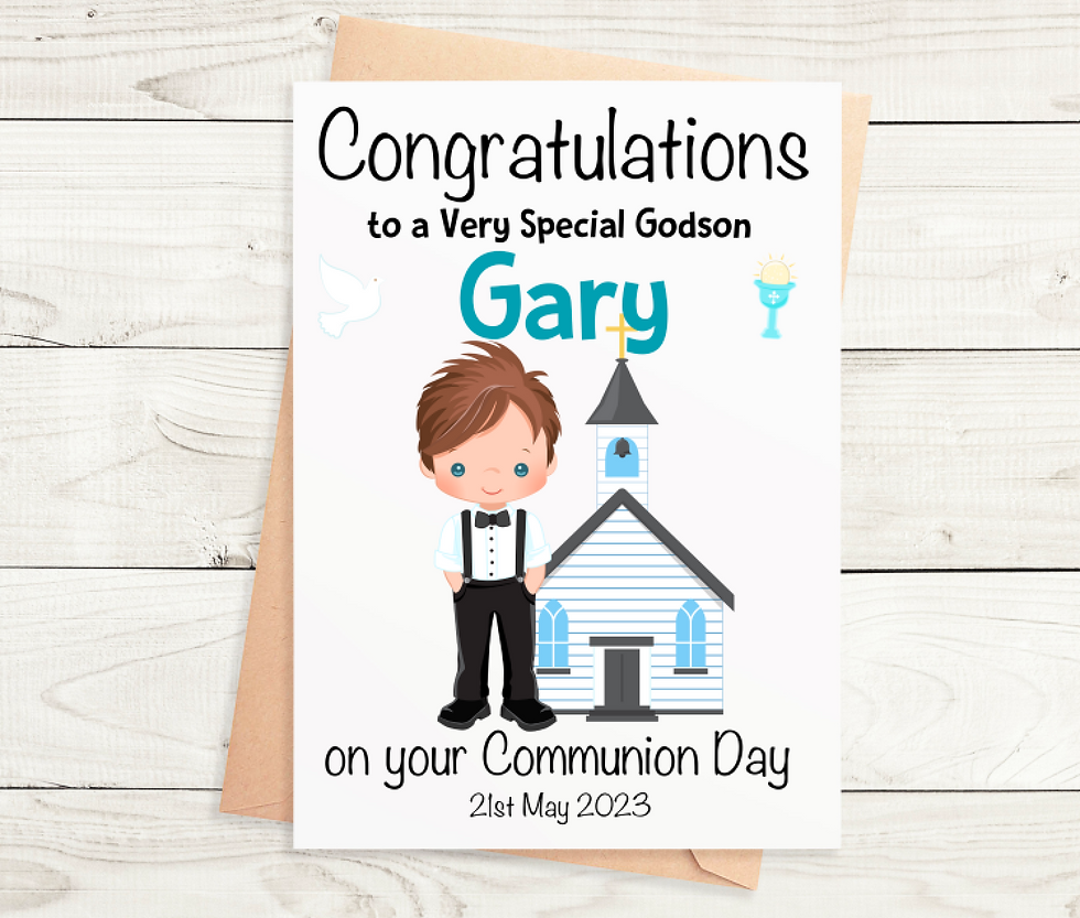 Boy wearing a Bow Tie Communion Card Ireland