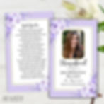 Lavender floral personalised memorial wallet card with photo Ireland