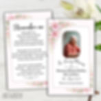 Blush pink floral personalised memorial wallet card with photo Ireland