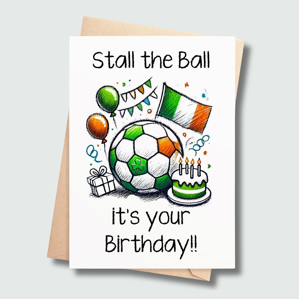 Stall the ball wholesale birthday card