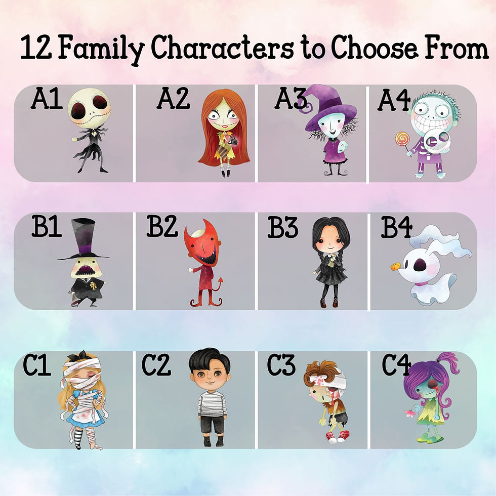 Custom Halloween Family Print Personalised Gift Ireland