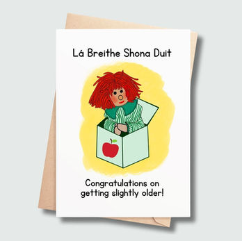 Wholesale birthday greeting card illustration – Irish-made A6 card for retailers