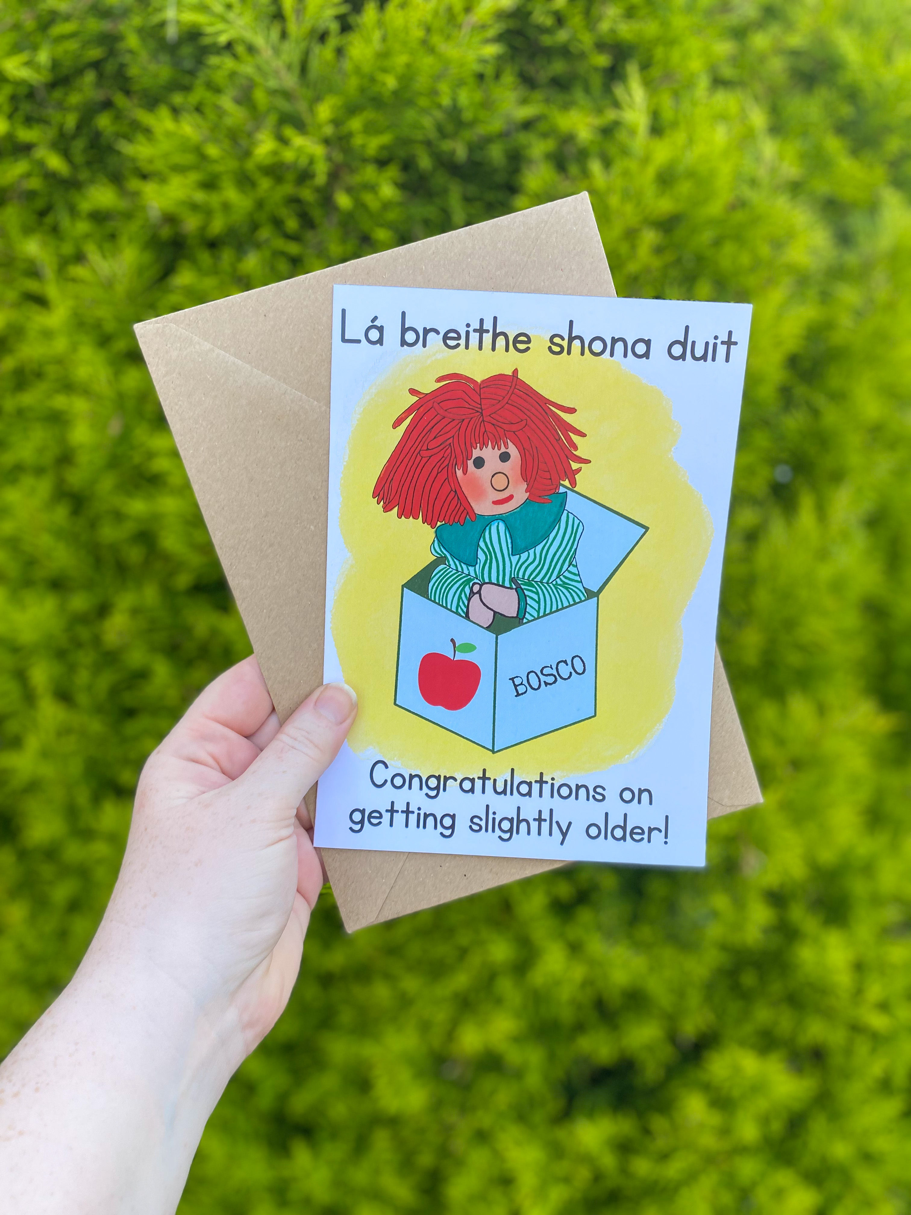 Retro Irish Greetings Card - Bosco