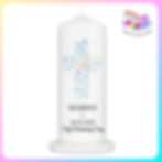 Personalised boy’s christening candle with watercolour dove cross design