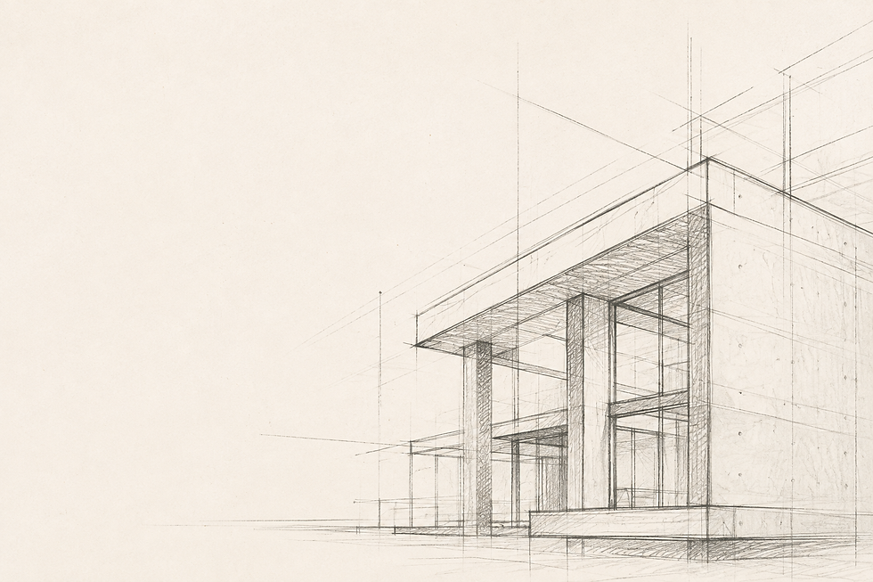 Architectural blueprint sketch for a new construction.