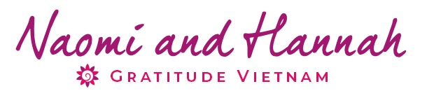 The signature of Naomi and Hannah at the Gratitude Vietnam Meditation Retreat Venue in Hoi An Vietnam