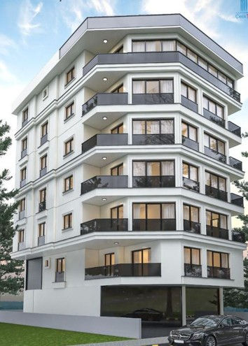 Geniş açılı görünümde modern konut projesi