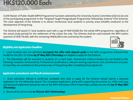 UGC Taught Postgraduate Programme Fellowship Scheme