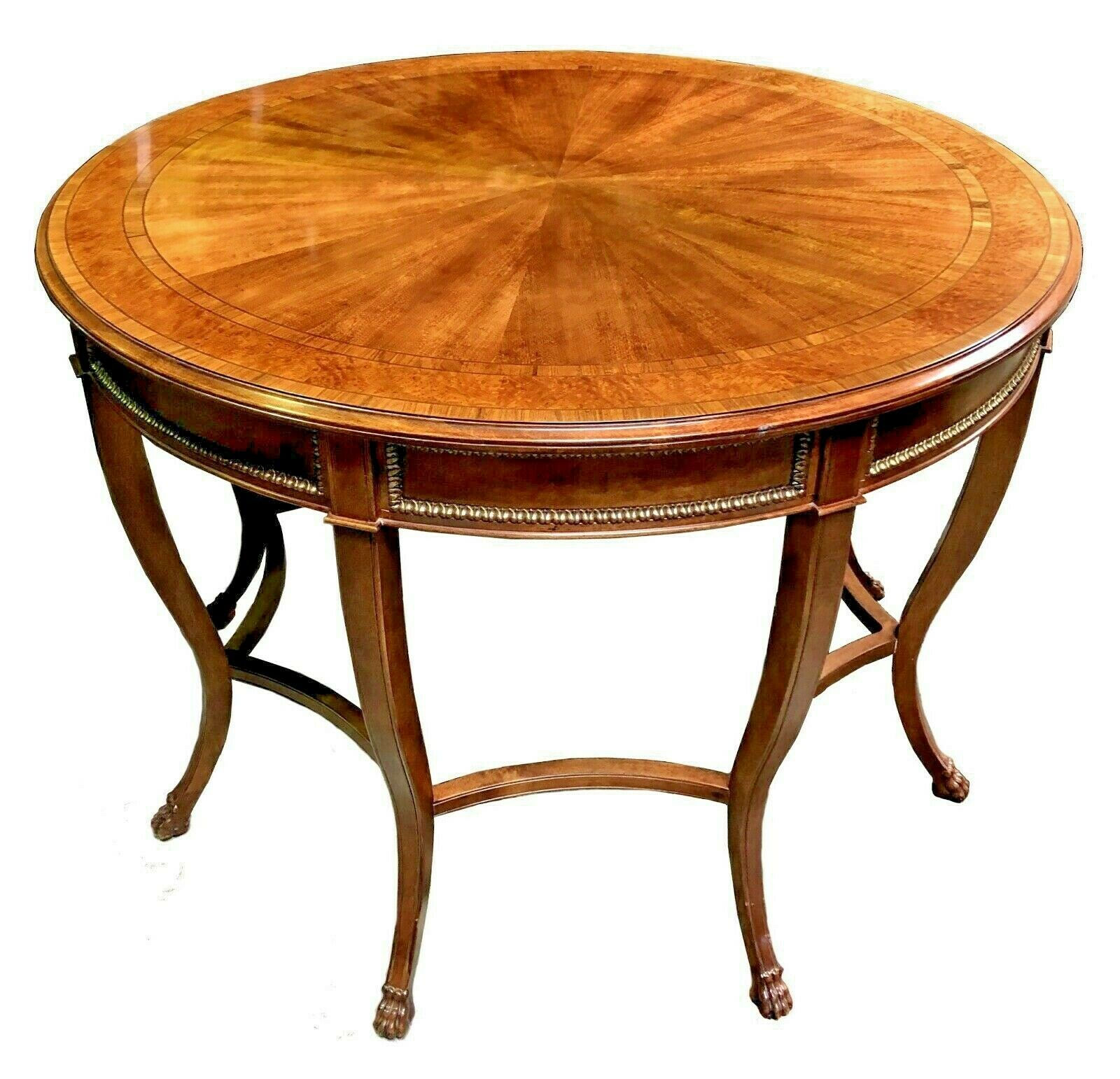 Henredon Chippendale Burled Lamp Foyer Table