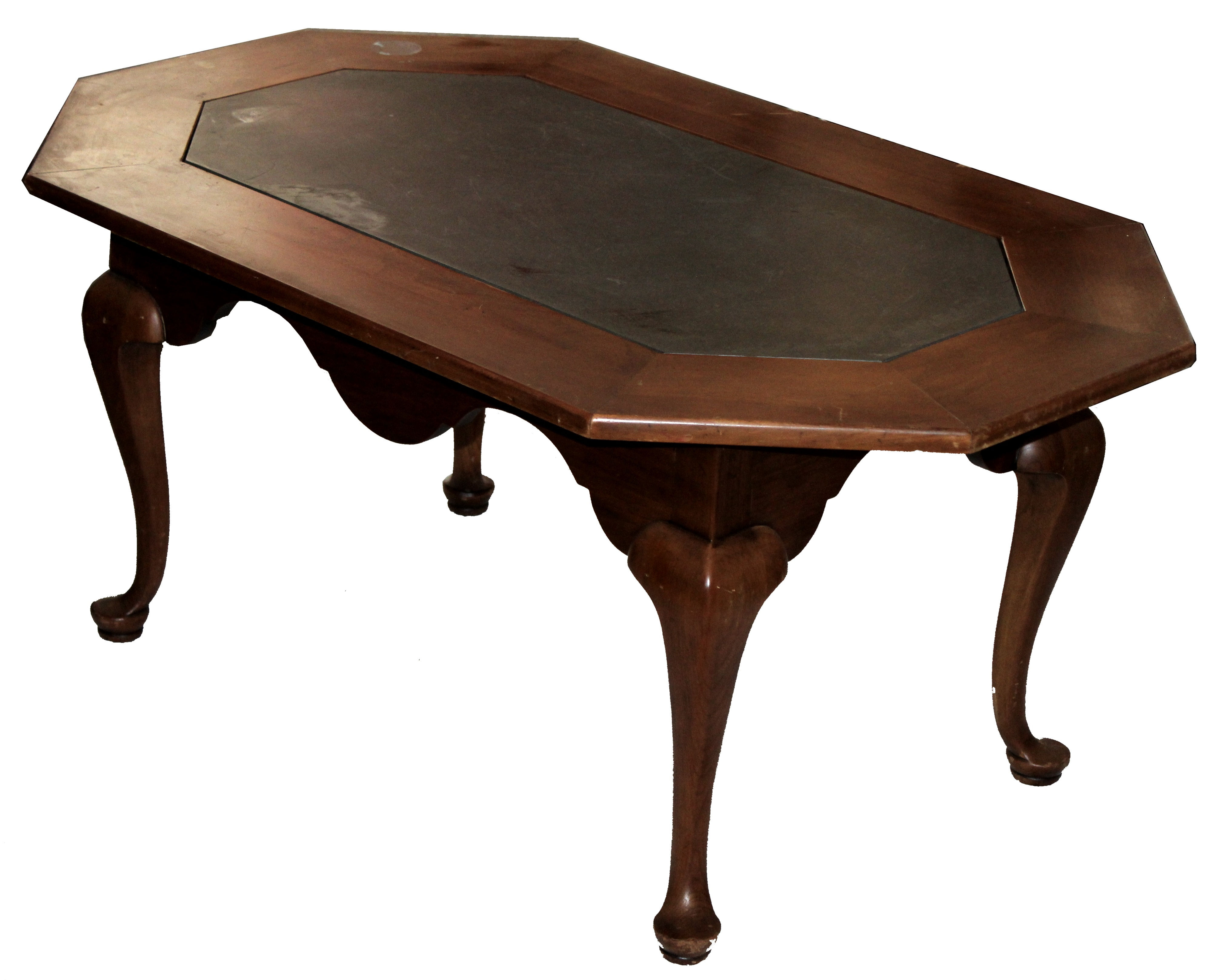 Vintage French Provincial Oak & Slate Coffee Table