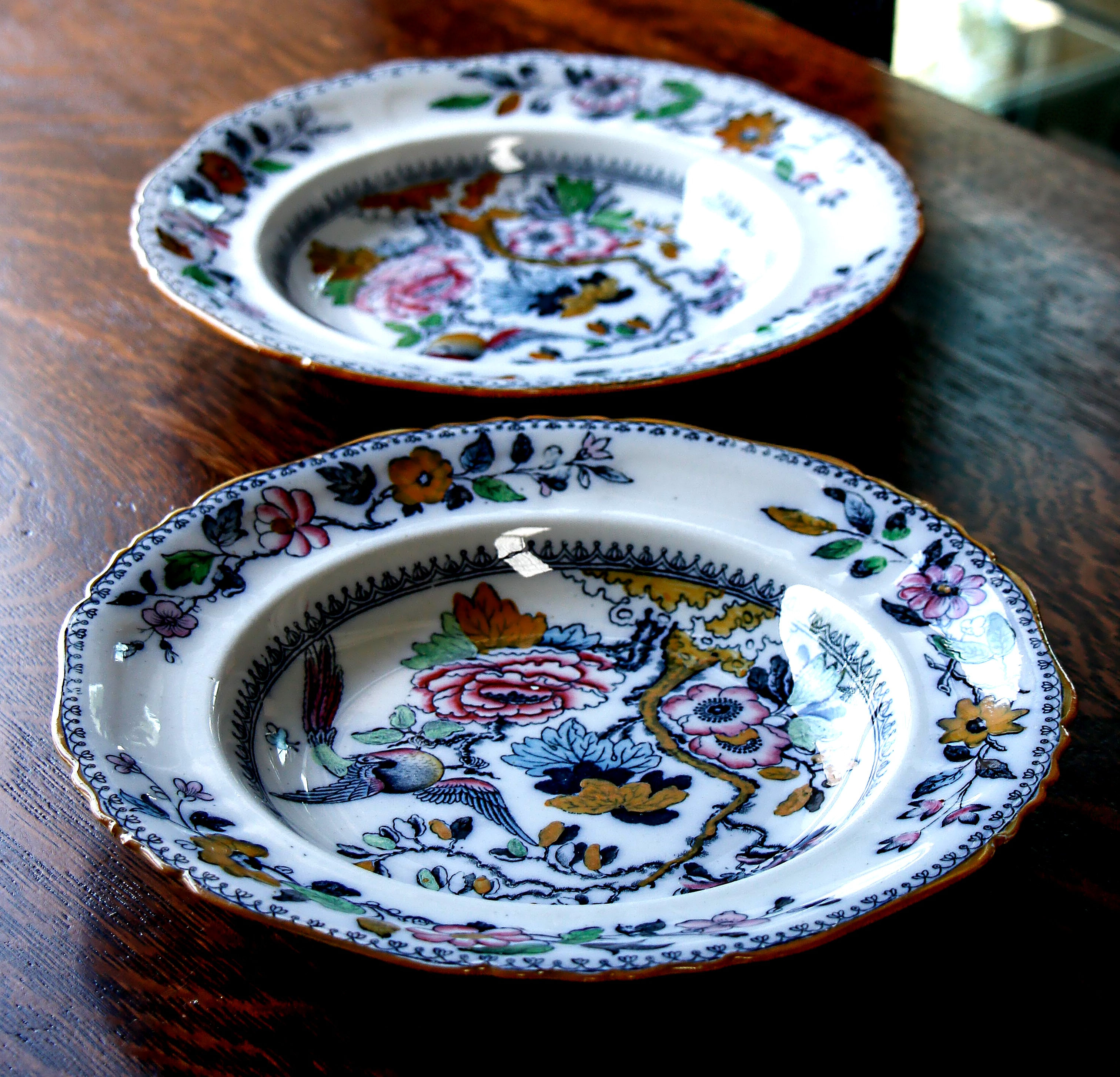 Ashworth Bros Hanley HandPainted English Transferware Large Soup Bowl, c. 1910