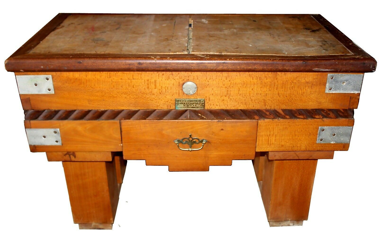 Antique Maple Art Deco Butcher's Block Table