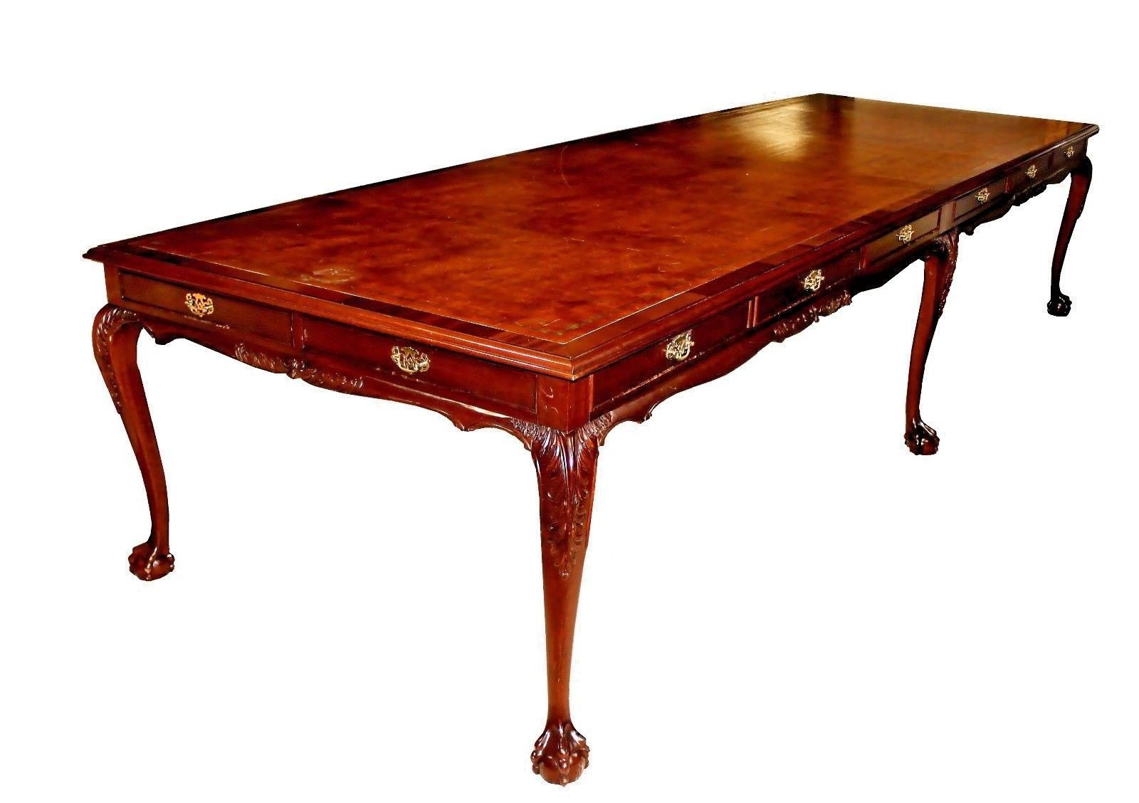 Vintage Mahogany 12ft. Chippendale Conference Table
