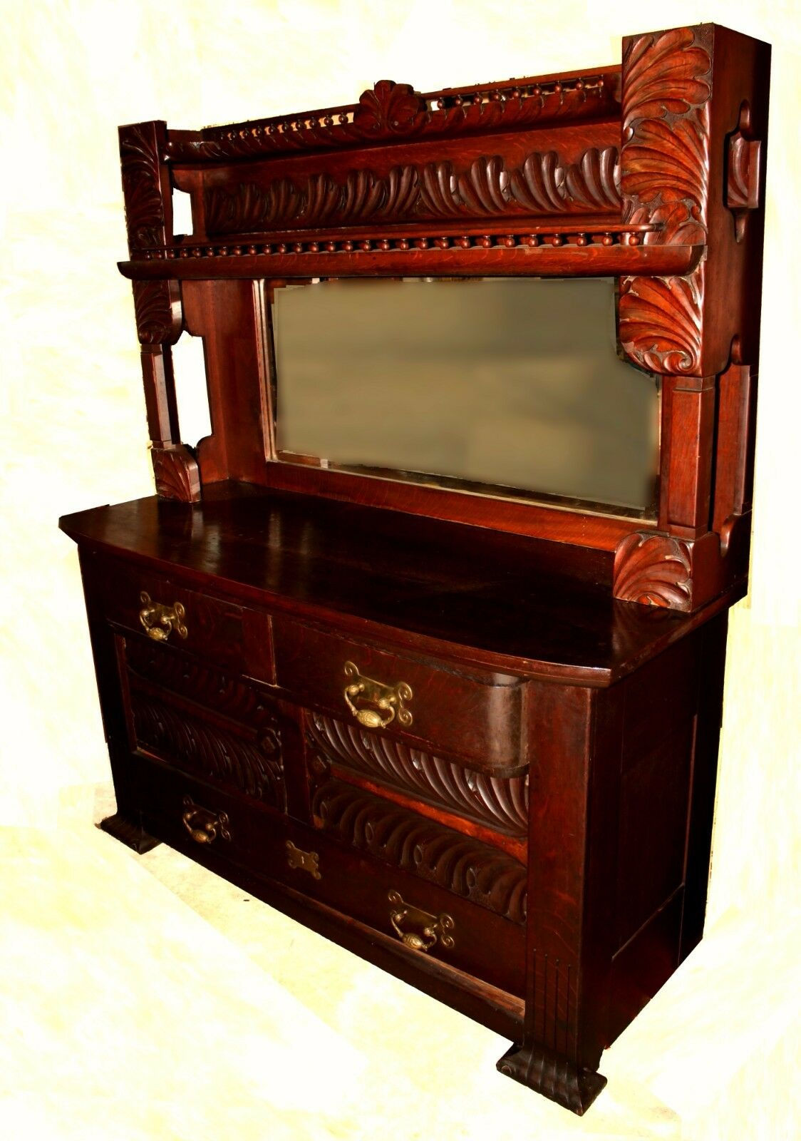Antique Renaissance Revival Dark Oak Sideboard, Attributed to R.J. Horner