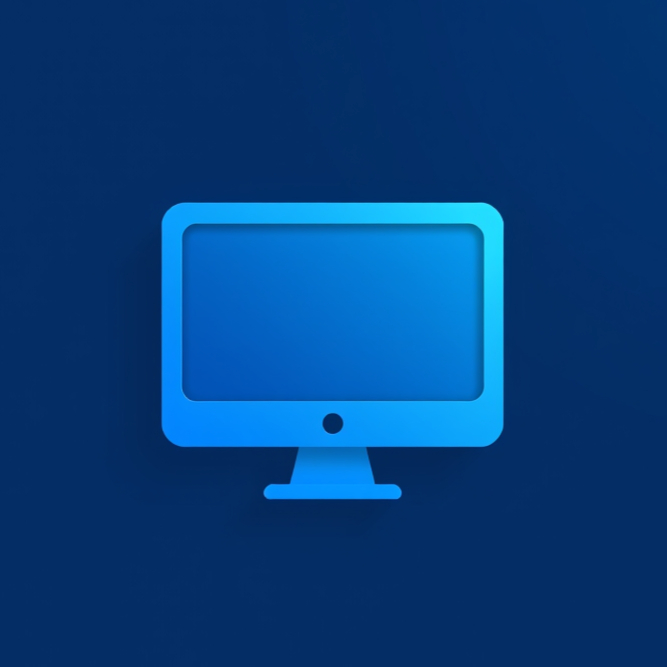 blue elegant computer icon, minimal, dark blue background.jpg
