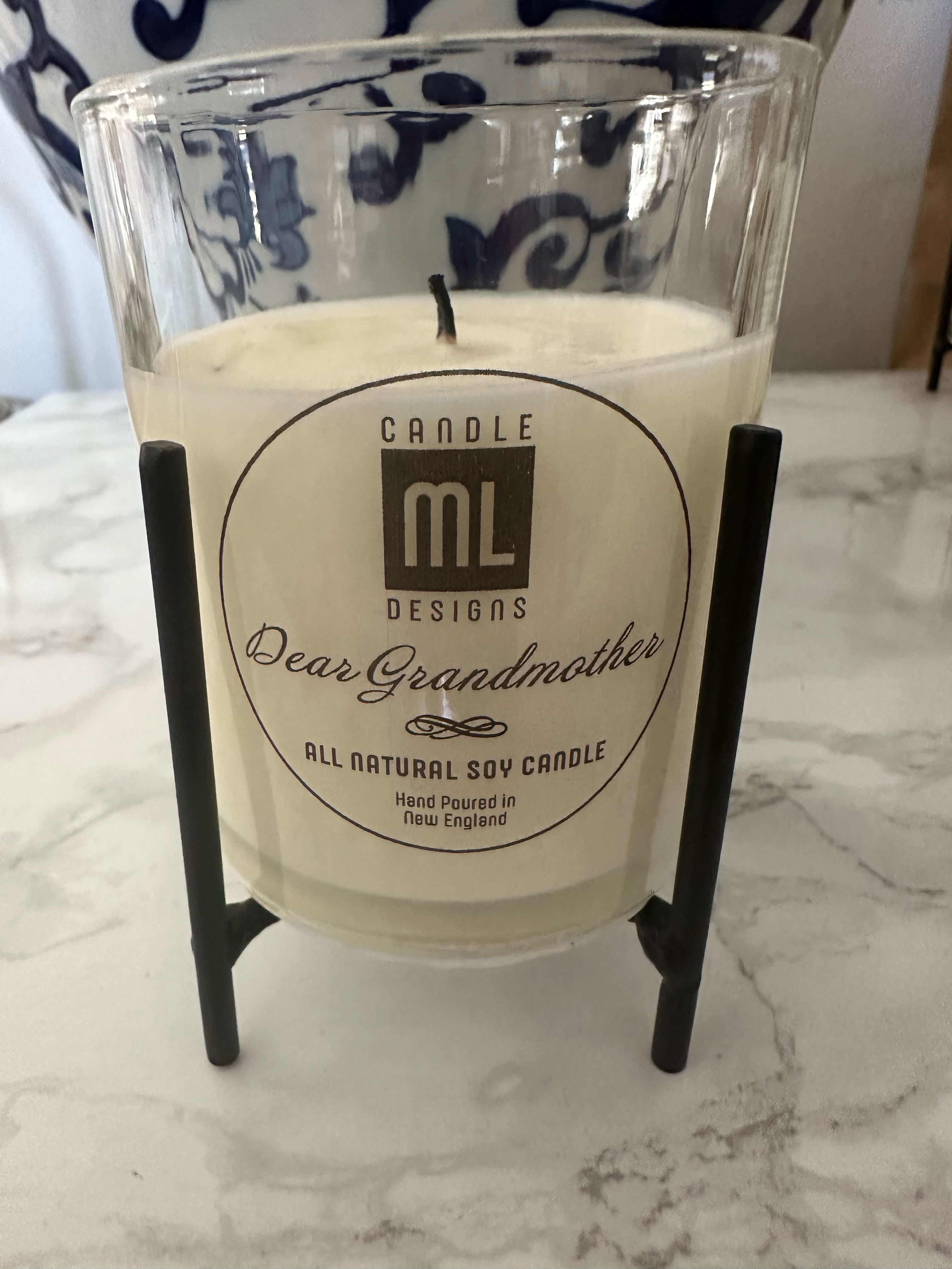 "DEAR GRANDMOTHER" All Natural Hand Poured Soy Candle, Made In USA, 6.