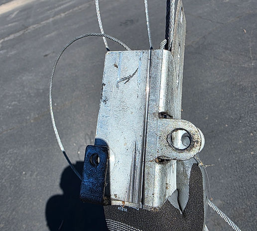 Damage bottom fixture from a garage door.