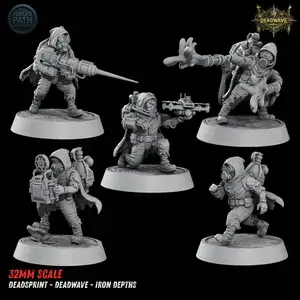 5 chararcter set (Deadsprint) from the Iron depths in 32mm