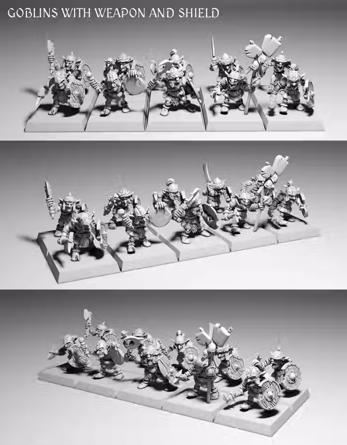 Goblins with weapons and sheilds
