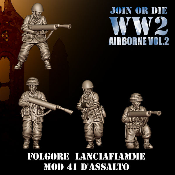 28mm WW2 Folgore Flame team