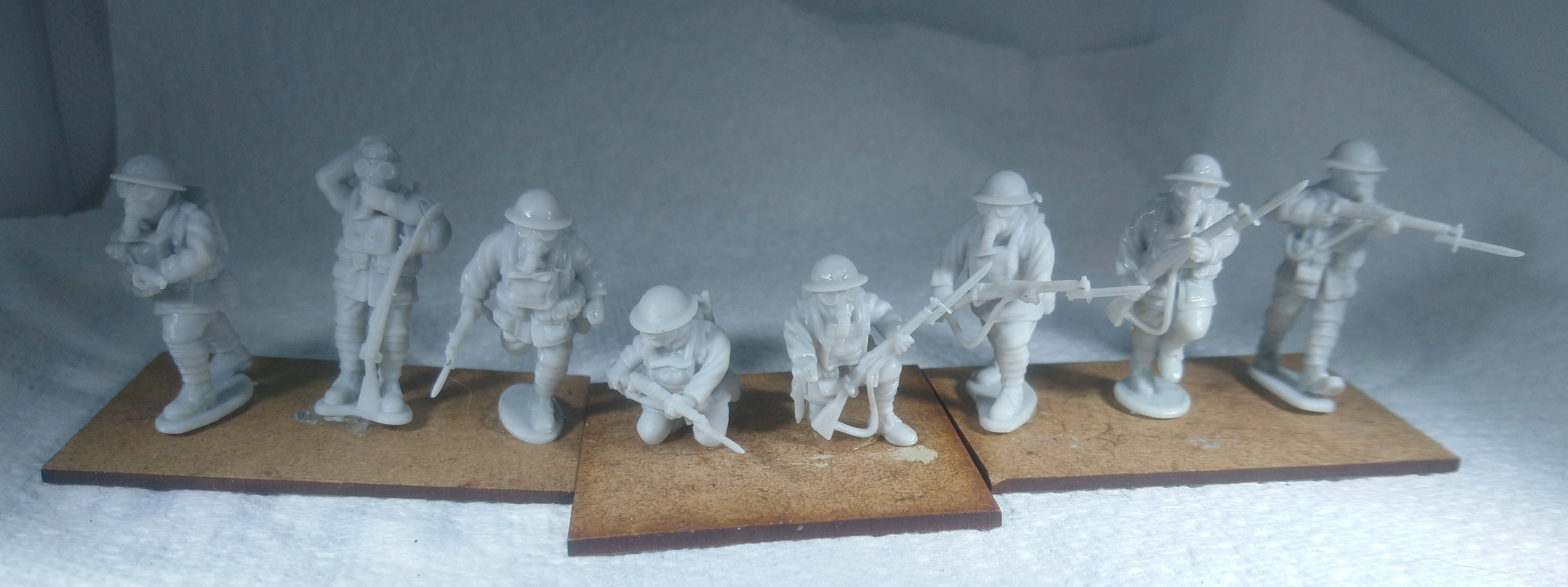 WW1 28 mm US Infantry squad in gasmasks