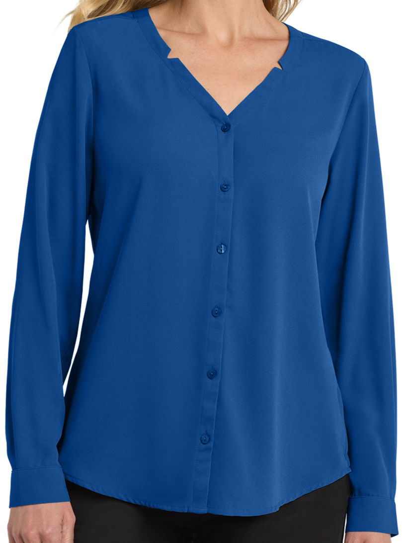 LW700 Port Authority® Women's Long Sleeve Button-Front Blouse
