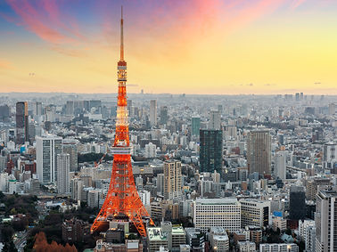 Tokyo cityscape with Tokyo Tower at dusk..jpg