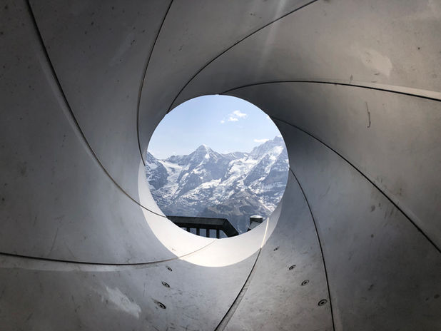 Mountains through a barrel