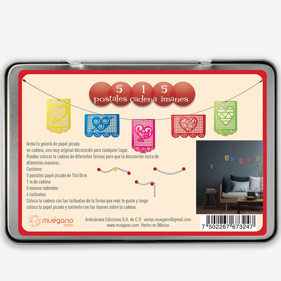 Miniatura: Caja de Postales Papel Picado en Cadena-Corazones