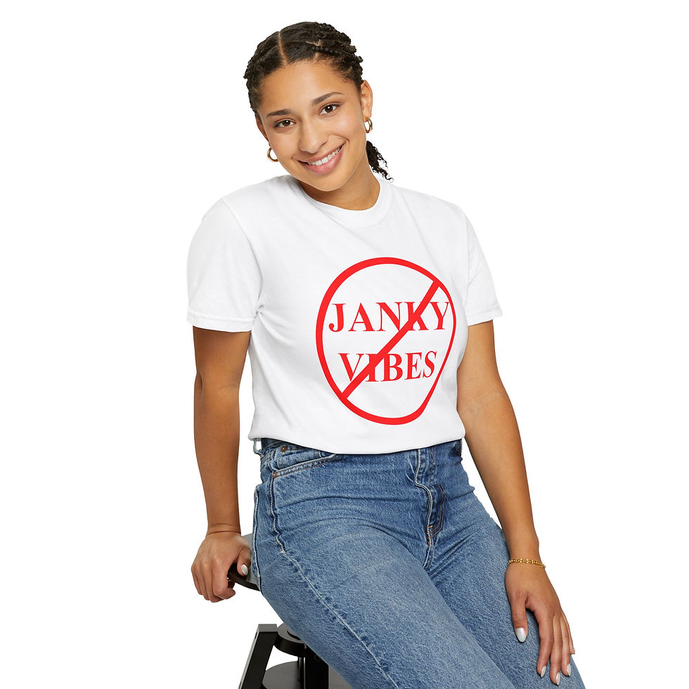 NO JANKY VIBES Unisex T-shirt - Confidence and Positivity Statement Tee