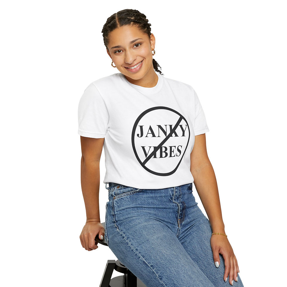Thumbnail: NO JANKY VIBES Unisex T-shirt - Confidence and Positivity Statement Tee