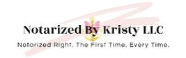 logo image Notarized by Kristy LLC with pink and gold accents with anchor and butterfly