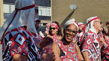 Group of drummers parading