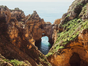 cliffs in the sea in lagos algarve