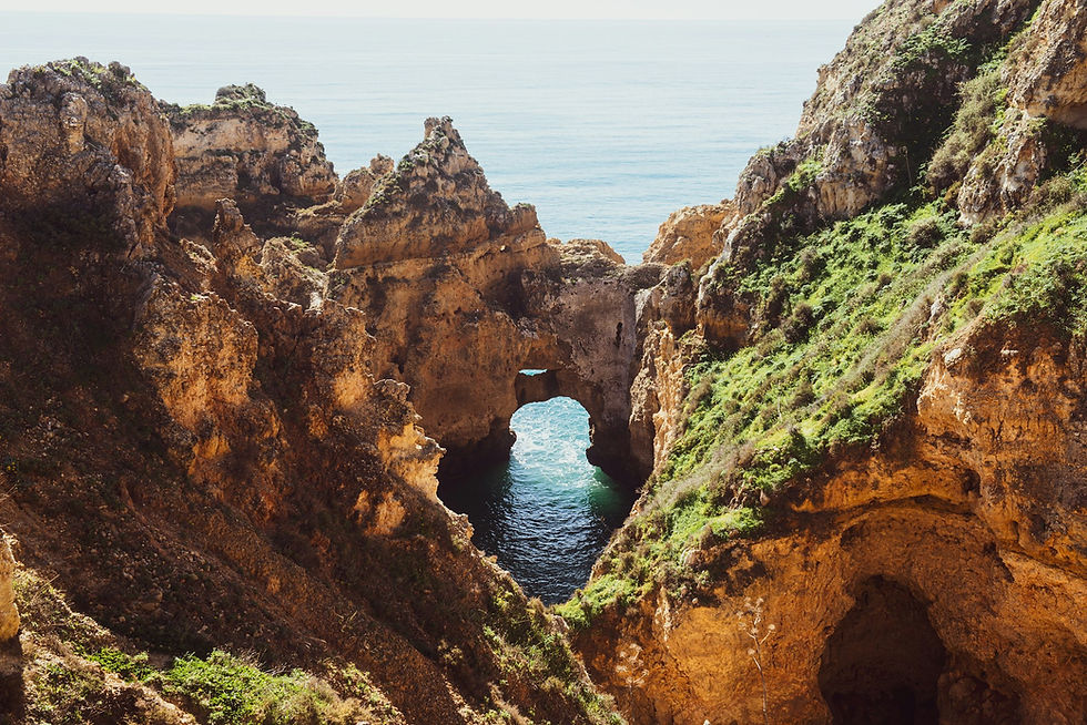 cliffs in the sea in lagos algarve