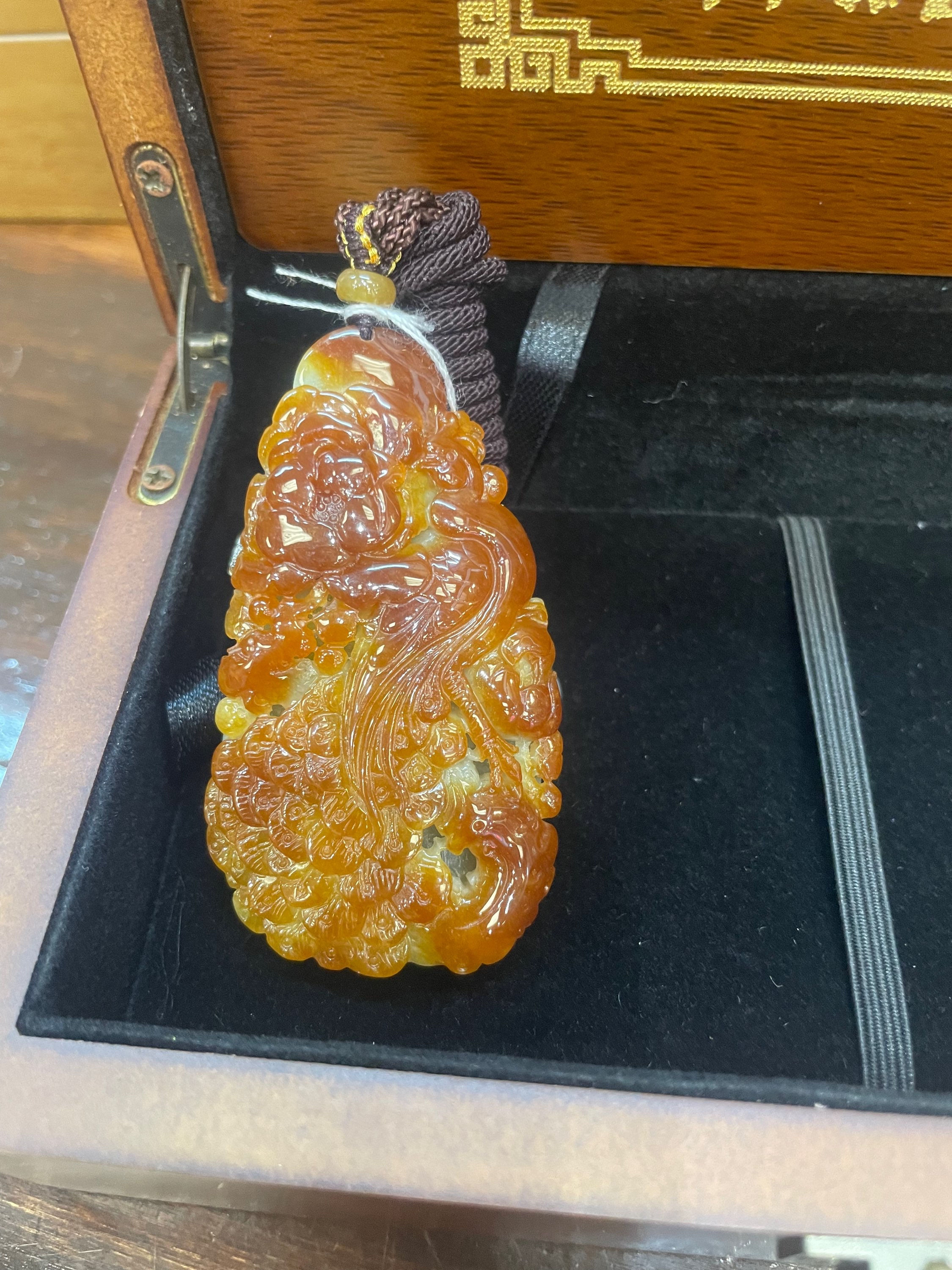 Red Phoenix Jade pendant