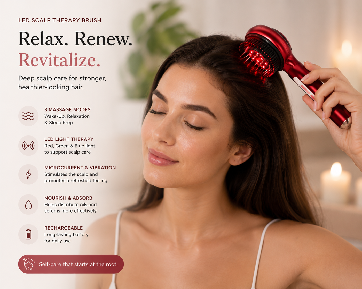 LED Scalp Therapy Brush β Hair & Scalp Renewal
