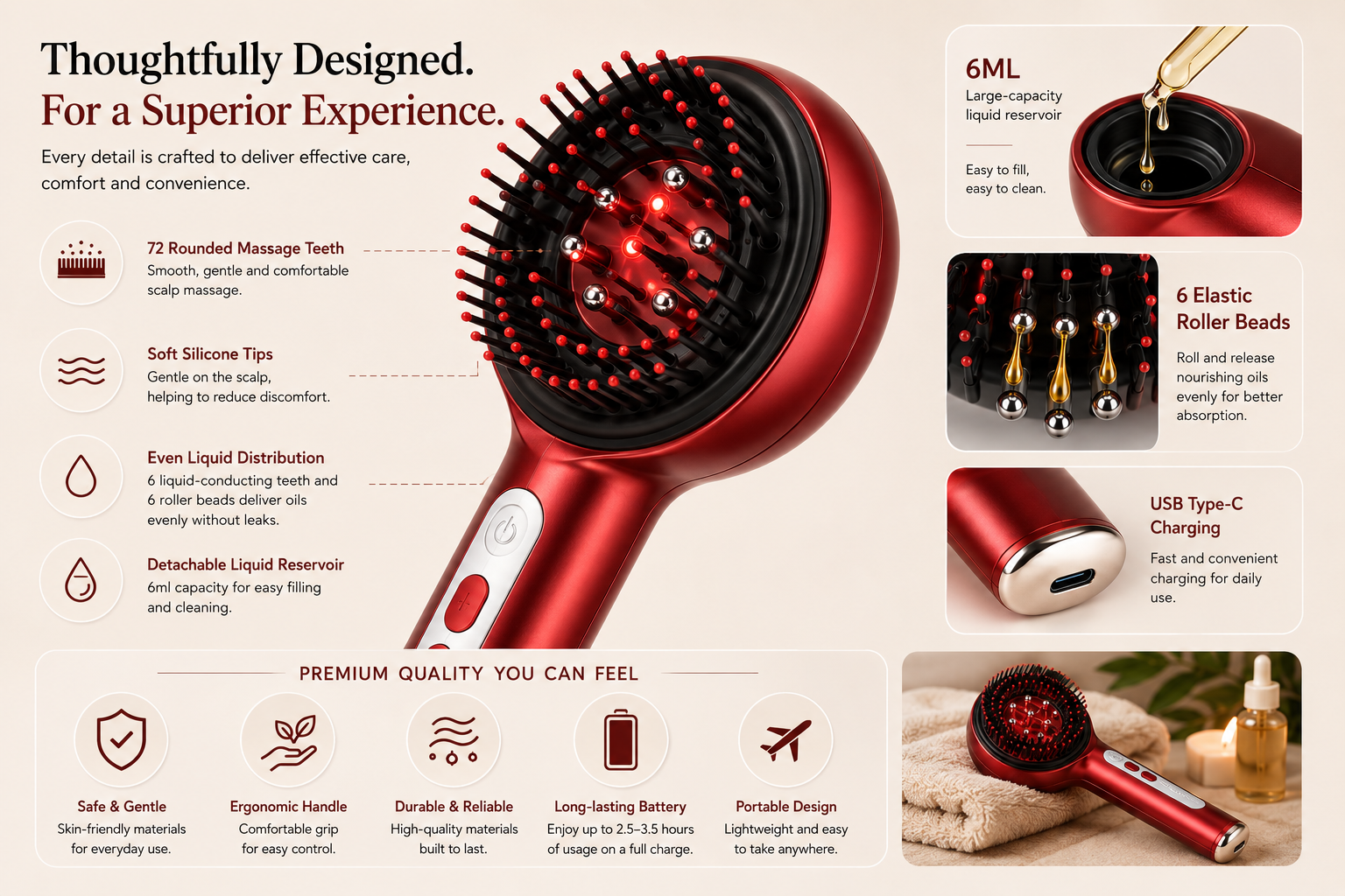 LED Scalp Therapy Brush β Hair & Scalp Renewal